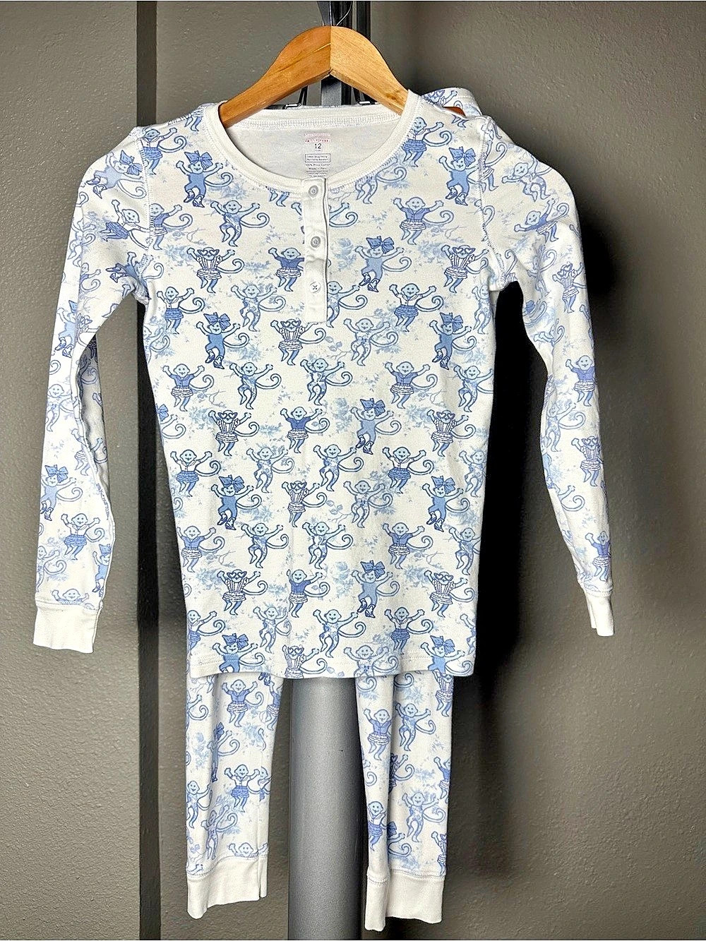 Love Shack Fancy x  Roller rabbit Girls Size 12 Cotton set pastiche monkey blue